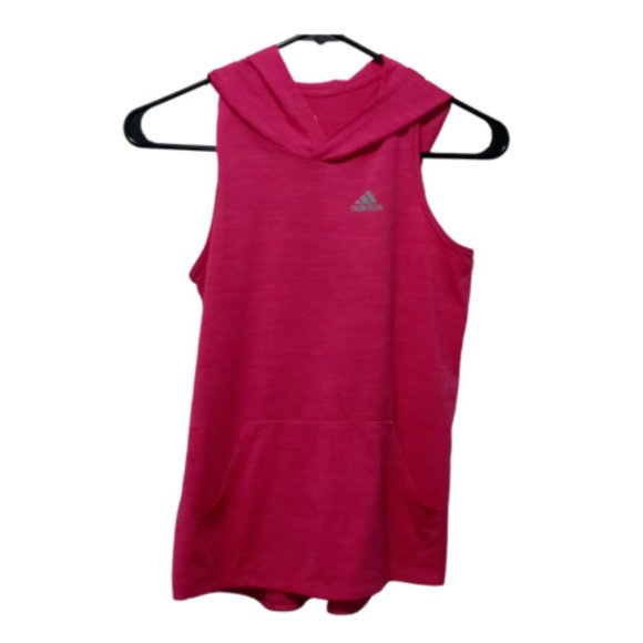 Adidas Girls' Hooded Tank Top Magenta Size Large (14) - Picture 1 of 4